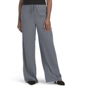 THEORY sapphire Drawstring Waist Geo Print Pants